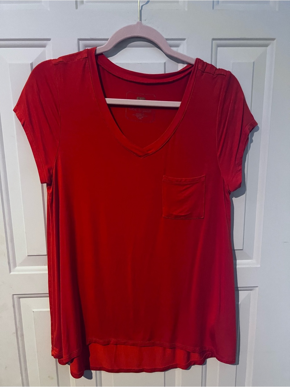 Cable & Gauge Red V-Neck Pocket Tee